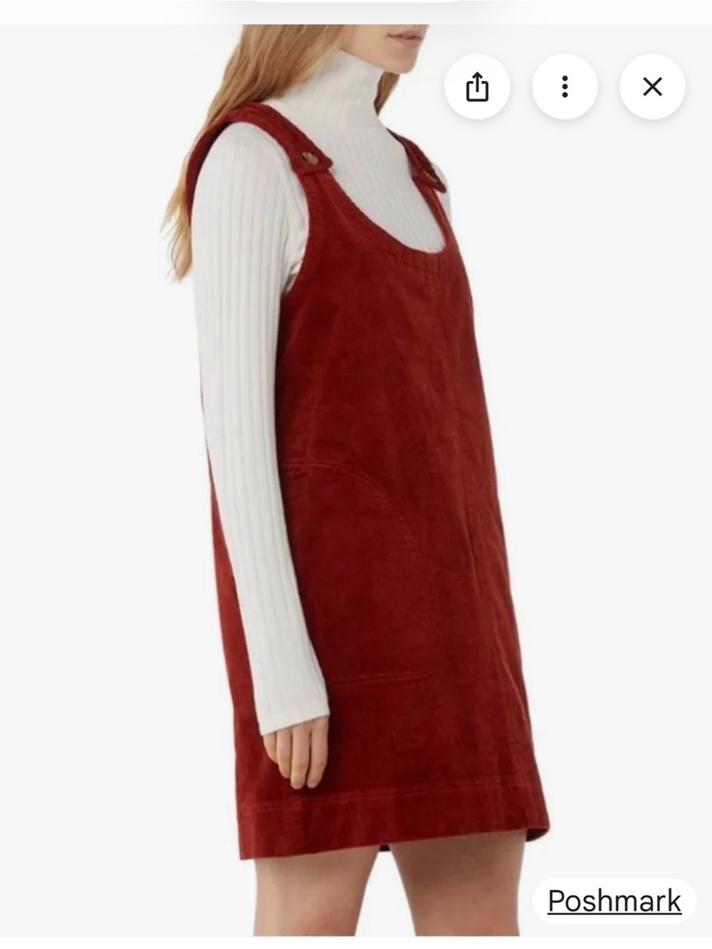 Blue Spice sz Medium M burgundy corduroy, jumper, pinafore, overall mini dress